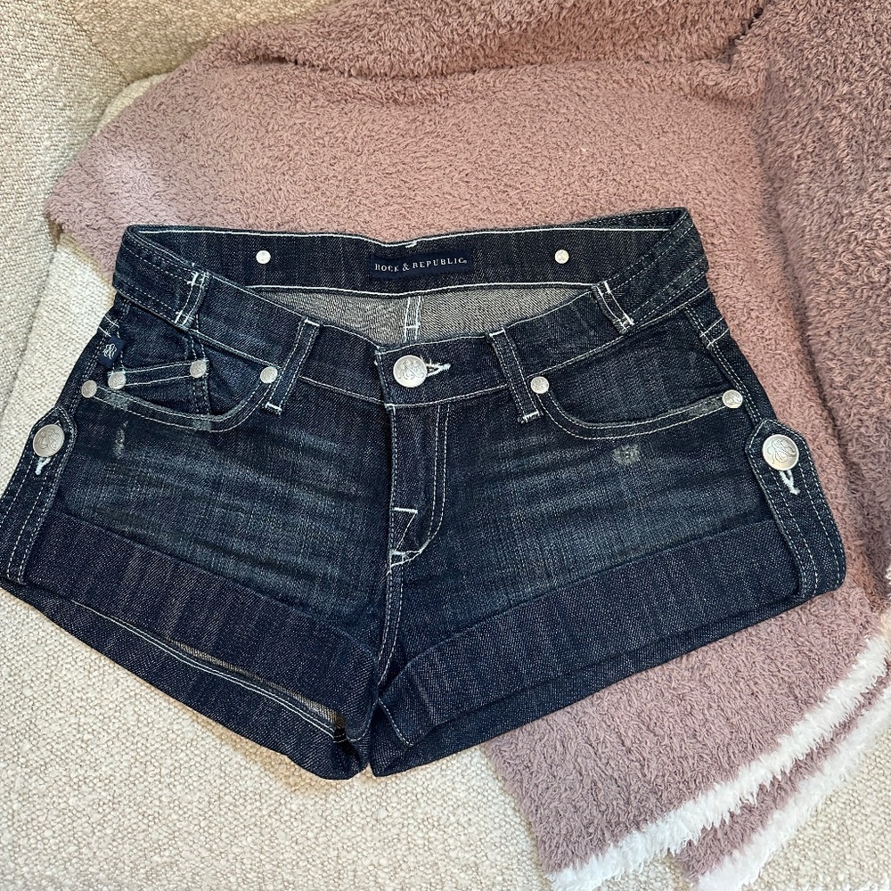 EUC ROCK & REPUBLIC - Dark denim mini shorts, 26